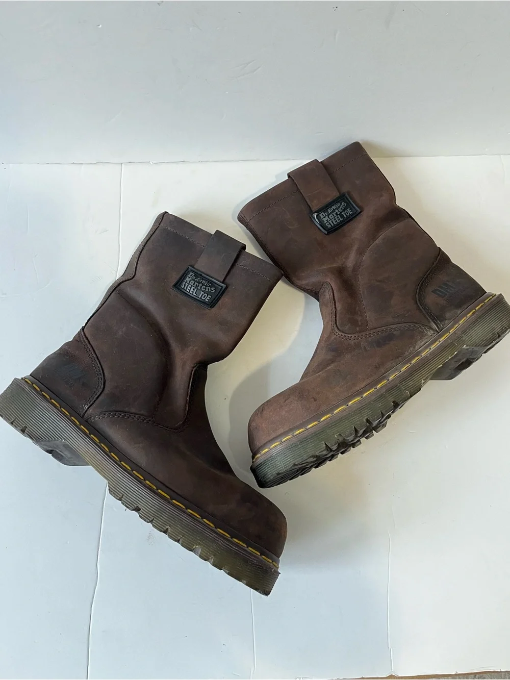 Dr. Martens dark brown leather Steel Toe Work Boots size men 6 /women 7